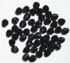 50 4x9mm Black Wavy Disk Beads 